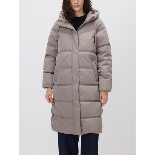 Reserved - Długa kurtka z kapturem - beżowy ze sklepu Reserved w kategorii Kurtki damskie - zdjęcie 187595947