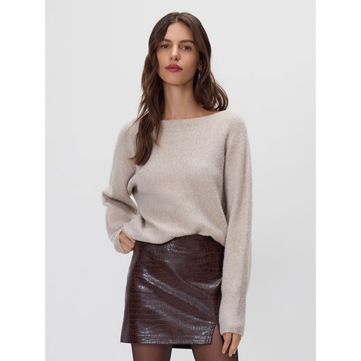 Reserved - Spódnica mini z imitacji skóry - ciemnobrązowy ze sklepu Reserved w kategorii Spódnice - zdjęcie 187596008