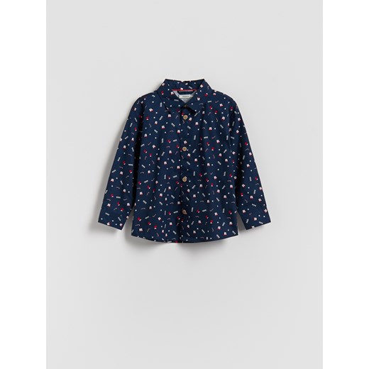 Reserved - Świąteczna koszula - granatowy Reserved 5-2 lata) Reserved