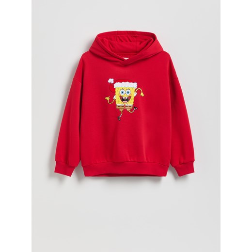 Reserved - Bawełniana bluza SpongeBob - czerwony ze sklepu Reserved w kategorii Bluzy chłopięce - zdjęcie 187596048
