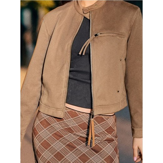 Sinsay - Kurtka ramoneska - brązowy ze sklepu Sinsay w kategorii Kurtki damskie - zdjęcie 187597359