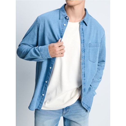 Sinsay - Koszula z długim rękawem - niebieski ze sklepu Sinsay w kategorii Koszule męskie - zdjęcie 187597367