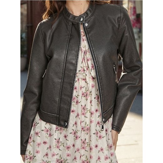 Sinsay - Kurtka biker z imitacji skóry - czarny ze sklepu Sinsay w kategorii Kurtki damskie - zdjęcie 187597455