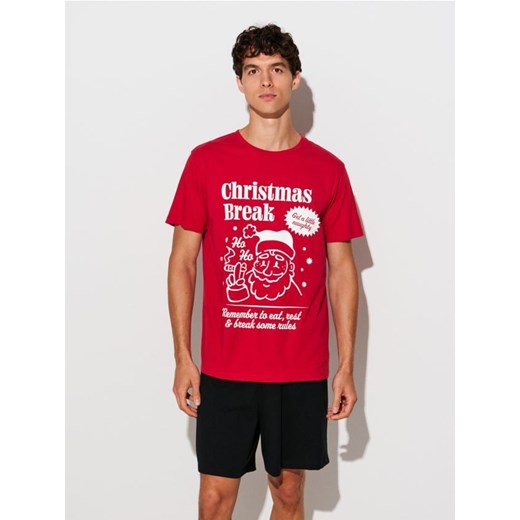 Sinsay - Bawełniana piżama dwuczęściowa z nadrukiem - wielobarwny ze sklepu Sinsay w kategorii Piżamy męskie - zdjęcie 187597469