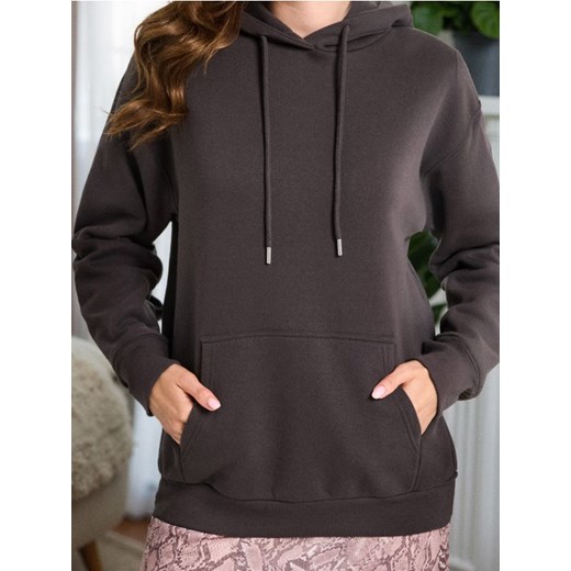 Sinsay - Gładka bluza z kapturem basic - szary ze sklepu Sinsay w kategorii Bluzy damskie - zdjęcie 187597507
