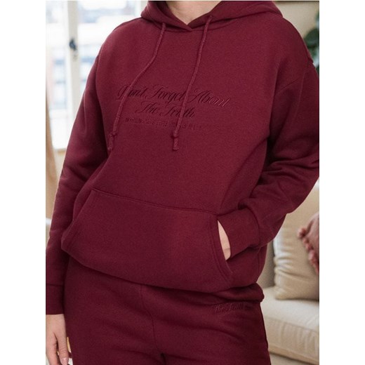 Sinsay - Bluza z kapturem i haftem - bordowy ze sklepu Sinsay w kategorii Bluzy damskie - zdjęcie 187597508