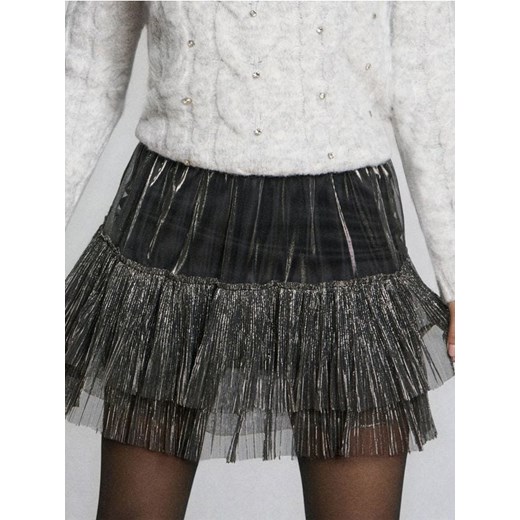 Sinsay - Spódnica mini z połyskiem - srebrny ze sklepu Sinsay w kategorii Spódnice - zdjęcie 187597547