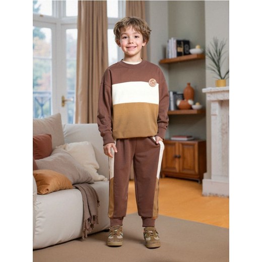 Sinsay - Spodnie dresowe z lampasami - brązowy ze sklepu Sinsay w kategorii Spodnie chłopięce - zdjęcie 187597549