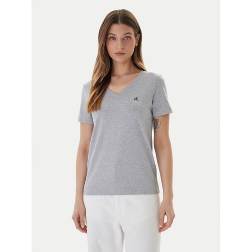 Calvin Klein Jeans T-Shirt Archive LV047B205G Szary Regular Fit ze sklepu MODIVO w kategorii Bluzki damskie - zdjęcie 187598358
