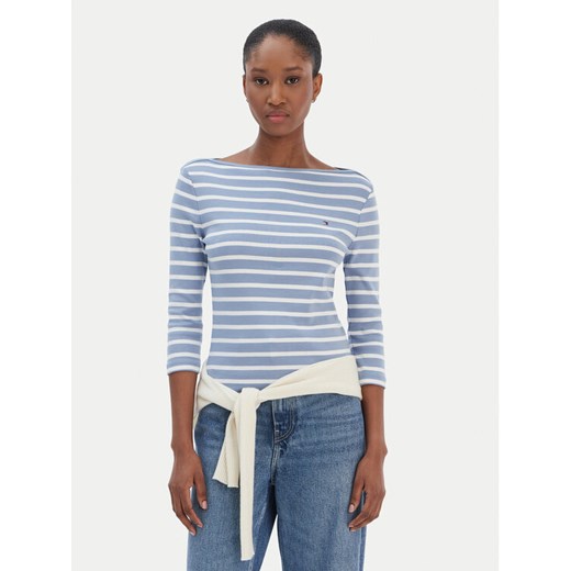 Tommy Hilfiger Bluzka New Cody WW0WW40589 Błękitny Slim Fit ze sklepu MODIVO w kategorii Bluzki damskie - zdjęcie 187598378