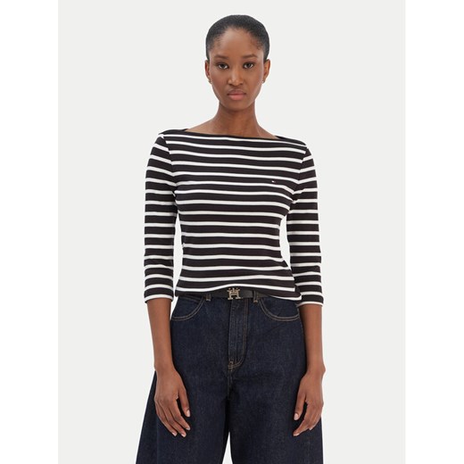 Tommy Hilfiger Bluzka New Cody WW0WW40589 Czarny Slim Fit ze sklepu MODIVO w kategorii Bluzki damskie - zdjęcie 187598429