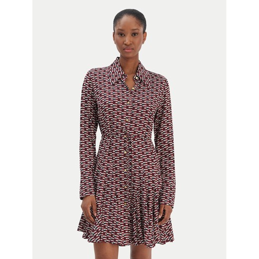 Tommy Hilfiger Sukienka koszulowa WW0WW48629 Bordowy Regular Fit ze sklepu MODIVO w kategorii Sukienki - zdjęcie 187598436