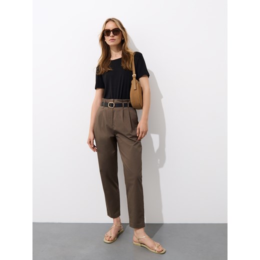 Mohito - Spodnie paperbag - zielony ze sklepu Mohito w kategorii Spodnie damskie - zdjęcie 187599445