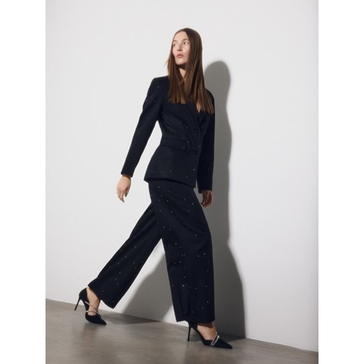 Reserved - Spodnie ze strasem - czarny ze sklepu Reserved w kategorii Spodnie damskie - zdjęcie 187599565