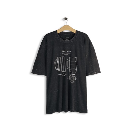 GATE T-shirt z nadrukiem i efektem sprania S ze sklepu gateshop w kategorii T-shirty męskie - zdjęcie 187600019