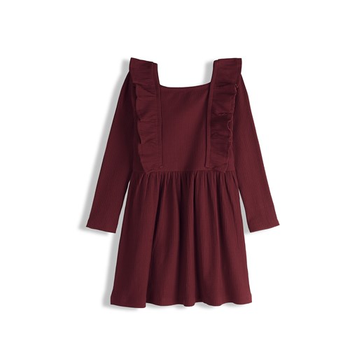 GATE Prążkowana sukienka z falbankami 3Y ze sklepu gateshop w kategorii Sukienki dziewczęce - zdjęcie 187600035