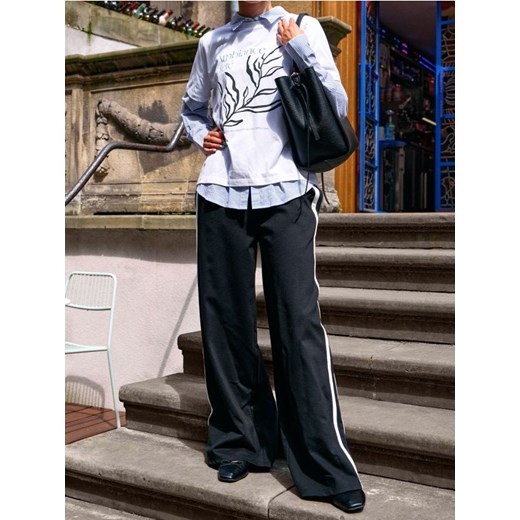 Sinsay - Spodnie dresowe z lampasami - czarny ze sklepu Sinsay w kategorii Spodnie damskie - zdjęcie 187600858