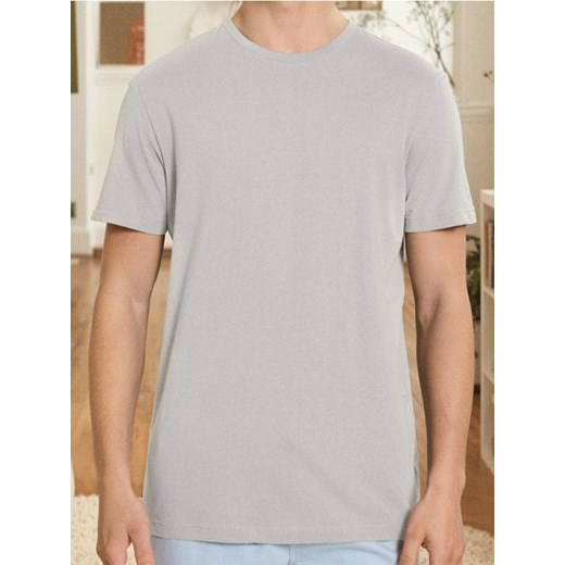 Sinsay - Bawełniana koszulka z krótkim rękawem - beżowy ze sklepu Sinsay w kategorii T-shirty męskie - zdjęcie 187600895