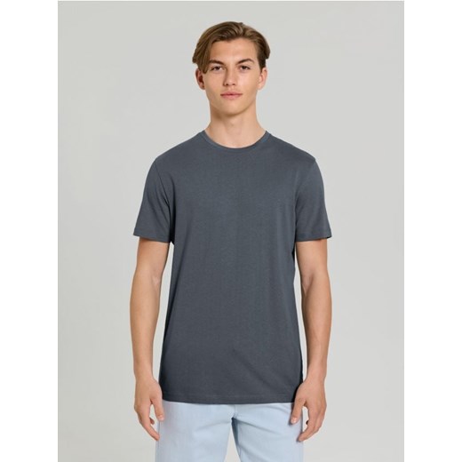 Sinsay - Bawełniana koszulka z krótkim rękawem - szary ze sklepu Sinsay w kategorii T-shirty męskie - zdjęcie 187600906