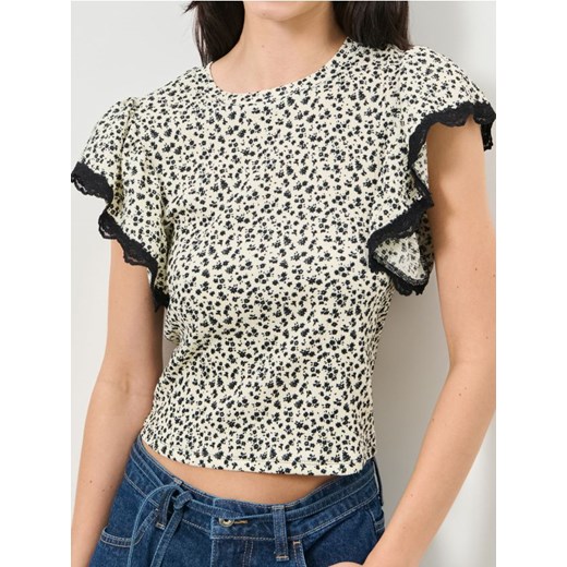 Sinsay - Bluzka w kwiatowy wzór z rozszerzanymi rękawami - wielobarwny ze sklepu Sinsay w kategorii Bluzki damskie - zdjęcie 187600938