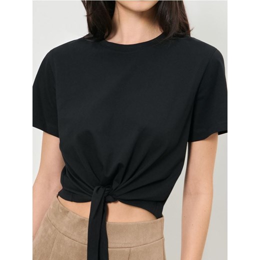 Sinsay - Koszulka wiązana w talii - czarny ze sklepu Sinsay w kategorii Bluzki damskie - zdjęcie 187600939