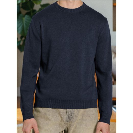 Sinsay - Sweter z długim rękawem - granatowy ze sklepu Sinsay w kategorii Swetry męskie - zdjęcie 187600946