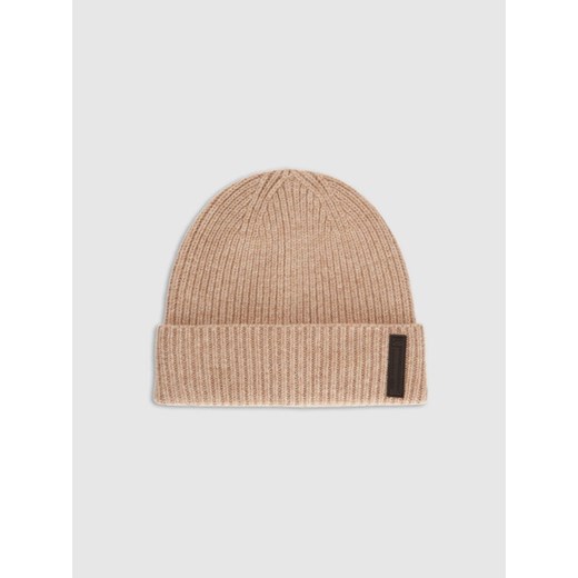 Męska czapka beanie wełniana 4F 4FRAW25ACAPM0719 - beżowa ze sklepu Sportstylestory.com w kategorii Czapki zimowe męskie - zdjęcie 187601097
