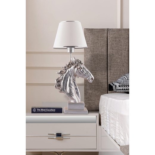 Opviq Lampa stołowa w kolorze srebrno-białym - wys. 60 x Ø 27 cm ze sklepu Limango Polska w kategorii Oświetlenie - zdjęcie 187601169