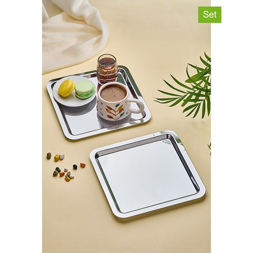 Violeta Home Tace (6 szt.) w kolorze srebrnym - 22 x 22 cm ze sklepu Limango Polska w kategorii Misy i tace dekoracyjne - zdjęcie 187601386