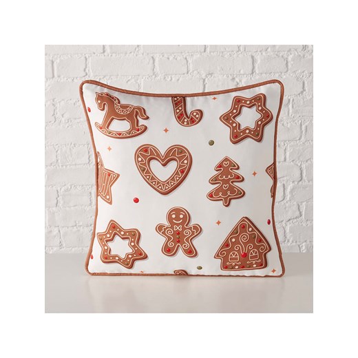 Boltze Poduszka &quot;Ginger&quot; w kolorze biało-jasnobrązowym - 45 x 45 cm ze sklepu Limango Polska w kategorii Poduszki dekoracyjne - zdjęcie 187602058