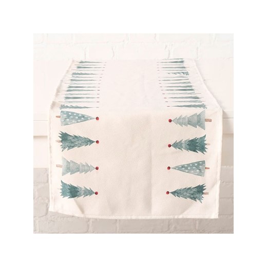 Boltze Bieżnik &quot;Carol&quot; w kolorze biało-zielonym - 140 x 40 cm ze sklepu Limango Polska w kategorii Obrusy i bieżniki - zdjęcie 187602078