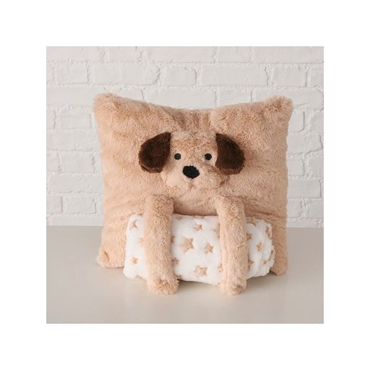 Boltze Poduszka &quot;Noah&quot; w kolorze jasnobrązowo-białym - 32 x 32 cm ze sklepu Limango Polska w kategorii Poduszki dekoracyjne - zdjęcie 187602095