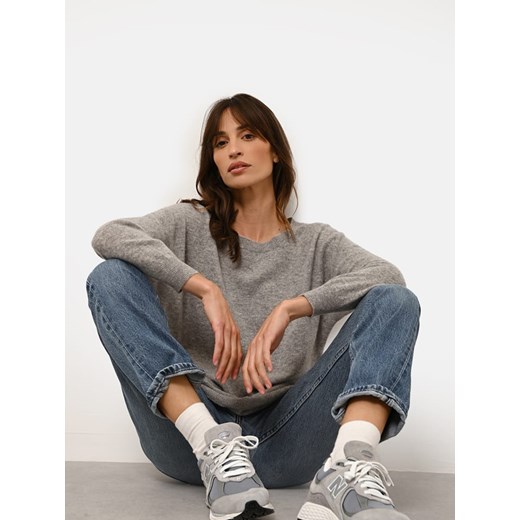 Just Cashmere Kaszmirowy sweter &quot;Rebecca&quot; w kolorze szarym ze sklepu Limango Polska w kategorii Swetry damskie - zdjęcie 187603275