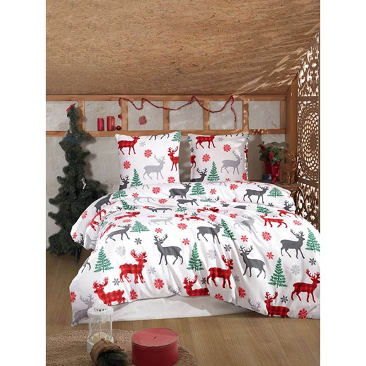 Colourful Cotton Komplet pościeli w kolorze biało-czerwono-zielonym ze sklepu Limango Polska w kategorii Pościele - zdjęcie 187603508