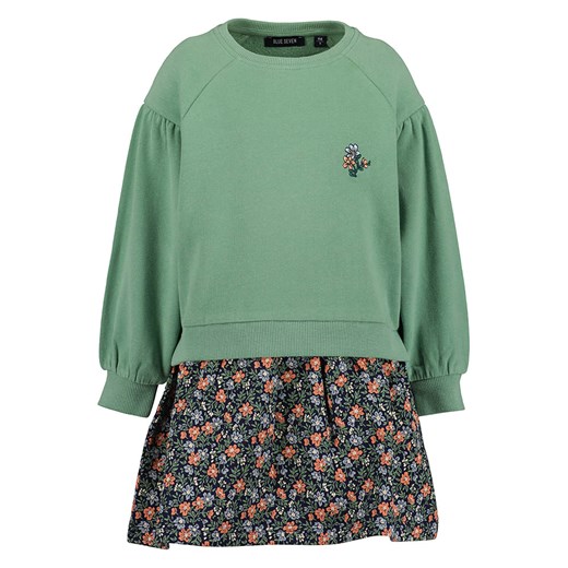 Blue Seven Sukienka dresowa w kolorze zielonym ze wzorem ze sklepu Limango Polska w kategorii Sukienki dziewczęce - zdjęcie 187603605