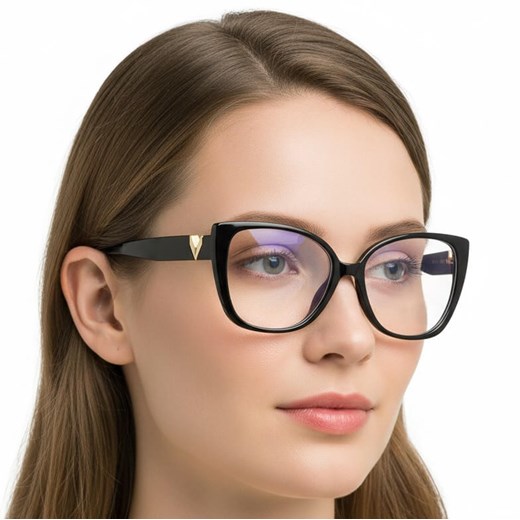 Damskie kocie okulary zerówki do komputera BLF filtr EST-114K-1 Estillo ze sklepu Stylion w kategorii Okulary zerówki damskie - zdjęcie 187603865
