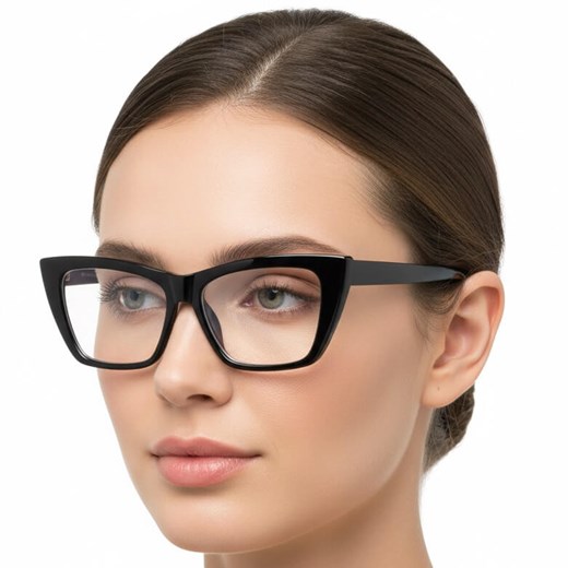 Damskie kocie okulary zerówki do komputera BLF filtr EST-117K-3 Estillo ze sklepu Stylion w kategorii Okulary zerówki damskie - zdjęcie 187603868