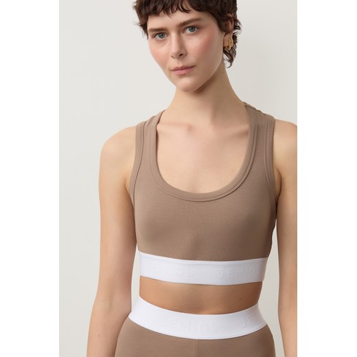 TOP DAMSKI RIB BEIGE ze sklepu Jemiol w kategorii Bluzki damskie - zdjęcie 187604248
