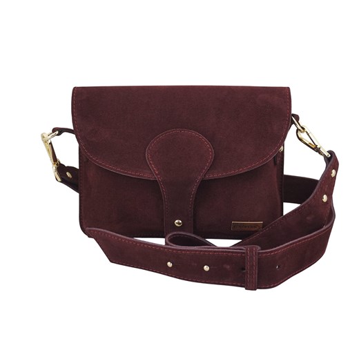 Zamszowa listonoszka na szerokim pasku - Bordowa ze sklepu Barberinis w kategorii Listonoszki - zdjęcie 187604327