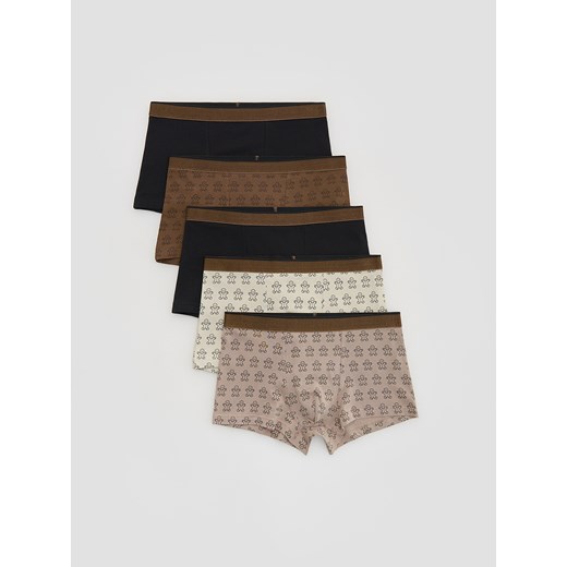 Reserved - Bokserki ze świątecznym wzorem 5 pack - beżowy ze sklepu Reserved w kategorii Majtki męskie - zdjęcie 187604376