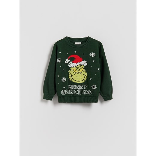 Reserved - Świąteczny sweter Grinch - zielony ze sklepu Reserved w kategorii Swetry chłopięce - zdjęcie 187604516