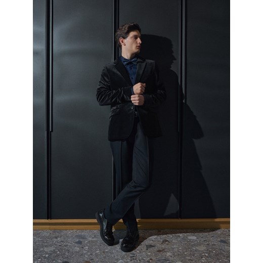 Reserved - Spodnie garniturowe slim fit - czarny ze sklepu Reserved w kategorii Spodnie męskie - zdjęcie 187604576