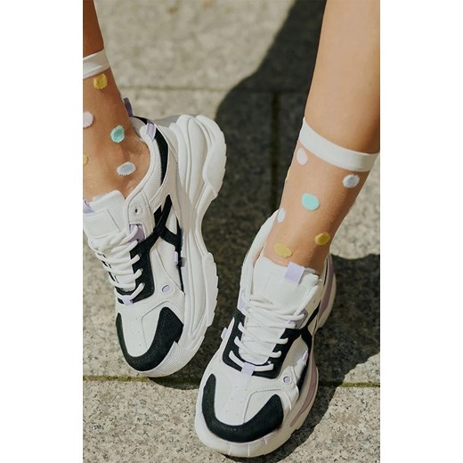 Cienkie skarpetki w kropki ecru-żółty Punta, Kolor ecru-żółty, Rozmiar 35-38, Gabriella ze sklepu Primodo w kategorii Skarpetki damskie - zdjęcie 187605319