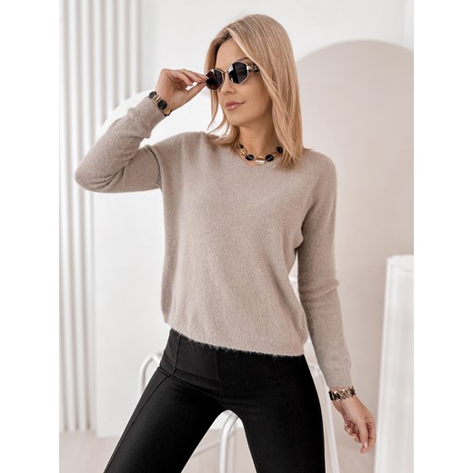 sweter montclair ciemnobeżowy one size ze sklepu UBRA w kategorii Swetry damskie - zdjęcie 187605649