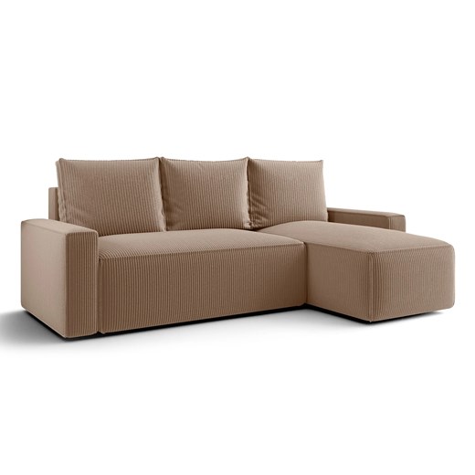 Beżowy narożnik rozkładany z pojemnikiem R8-H53 ze sklepu Edinos.pl w kategorii Narożniki - zdjęcie 187605929