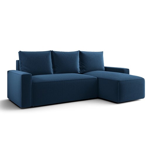 Granatowy narożnik tapicerowany z funkcją spania T8-A38 ze sklepu Edinos.pl w kategorii Narożniki - zdjęcie 187605935