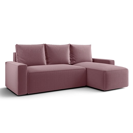 Różowy rozkładany narożnik w kształcie L P1-F68 ze sklepu Edinos.pl w kategorii Narożniki - zdjęcie 187605959