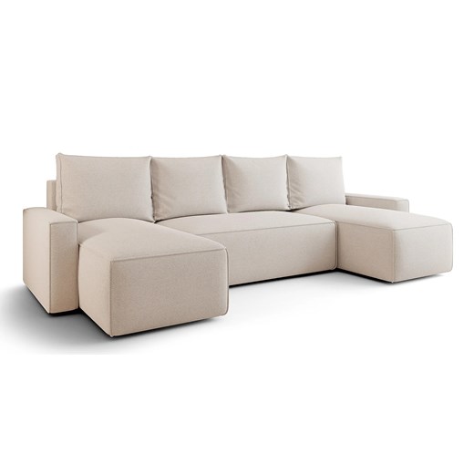 Kremowy rozkładany narożnik U z funkcją spania - Meltix 3X ze sklepu Edinos.pl w kategorii Narożniki - zdjęcie 187605969