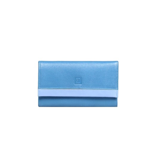 portfel skórzany niebieski z kolorowym detalem ze sklepu Słoń Torbalski w kategorii Portfele damskie - zdjęcie 187606856