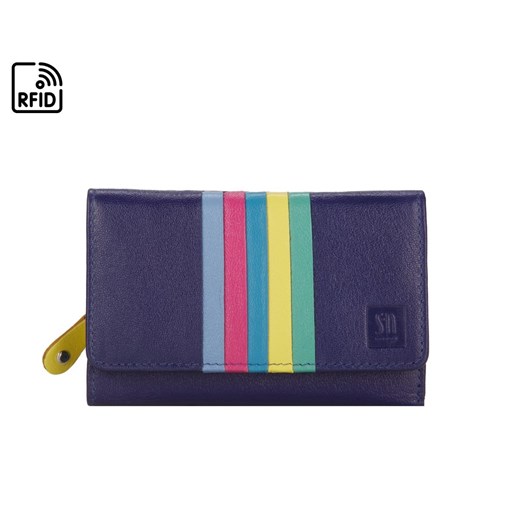 portfel skórzany z kolorowymi paskami ze sklepu Słoń Torbalski w kategorii Portfele damskie - zdjęcie 187606889